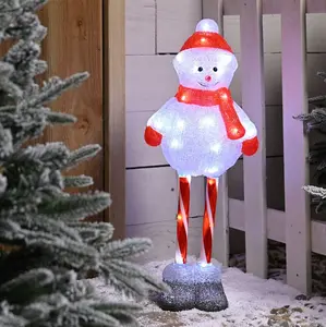 70cm Light-Up Candy Stripe Snowman
