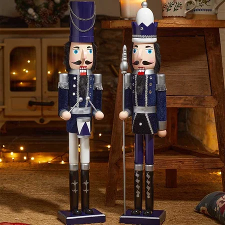 70cm Navy & Silver Nutcracker Decoration – Choice of Two - image 1