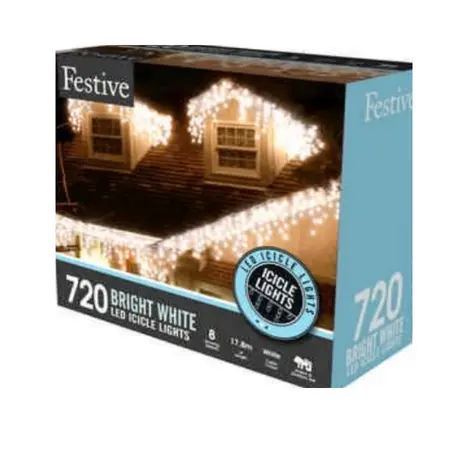 720 snowing icicle lights - white - 4 way