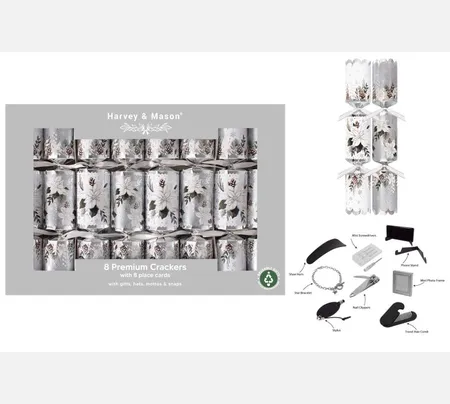 8 Premium Winter Floral Crackers