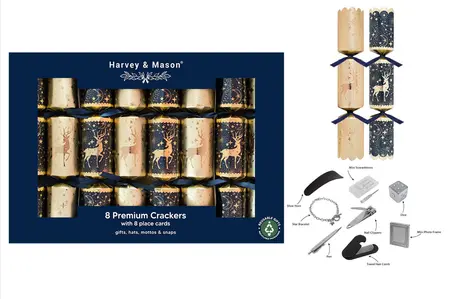 8 x 12.5" PREMIUM NAVY REINDEER CRACKERS