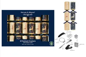 8 x 12.5" PREMIUM NAVY REINDEER CRACKERS