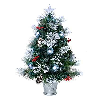 80cm Snow Tipped FO Tree Tree w Pine Cones and Berries