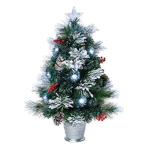 80cm Snow Tipped FO Tree Tree w Pine Cones and Berries