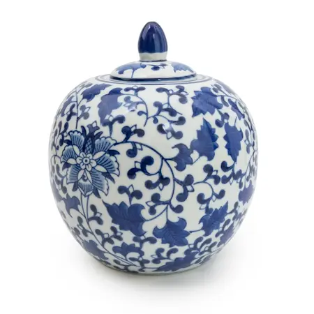 9” GINGER JAR – BLUE/WHITE DESIGN - image 1