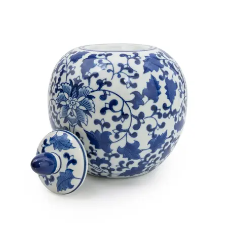 9” GINGER JAR – BLUE/WHITE DESIGN - image 2