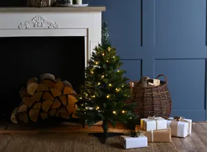 90cm Pre-Lit Green Tabletop Artificial Christmas Tree