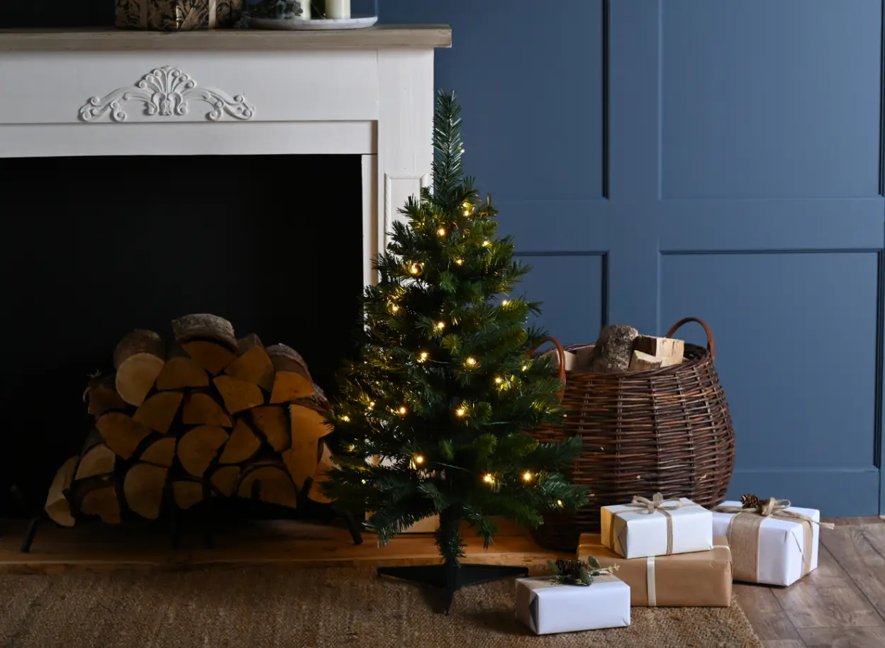 90cm Pre-Lit Green Tabletop Tree