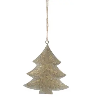 9cm metal gold aged effect tree