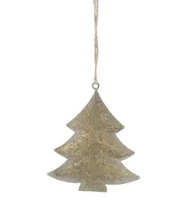 9cm metal gold aged effect tree