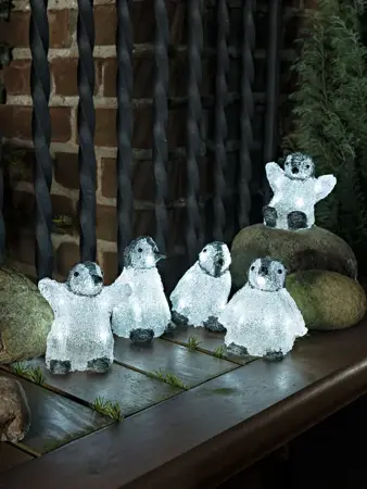 Acrylic Baby Penguin 5 Piece Set 40 White LED IP20 - image 1