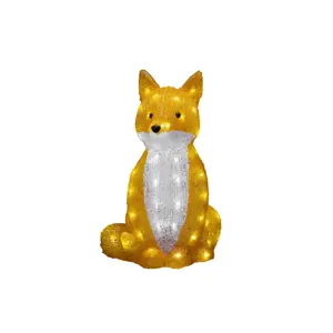 Acrylic Fox sitting, 40cm, 64 white LED, IP20 trafo - image 1