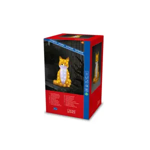 Acrylic Fox sitting, 40cm, 64 white LED, IP20 trafo - image 3