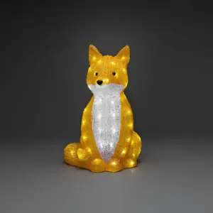 Acrylic Fox sitting, 40cm, 64 white LED, IP20 trafo - image 2