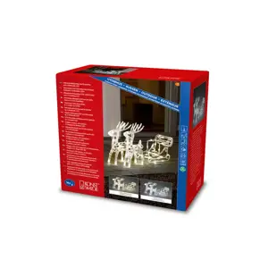 Acrylic reindeers+sledge, 42cm, 96 warm  white LED, IP20 tr. - image 2