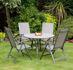 Adrano 110cm Poly Lumber Aluminium Collection With Parasol - image 2
