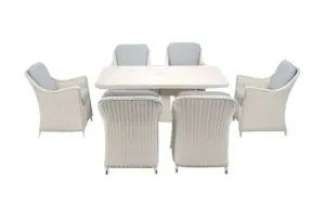 Antigua 6 Seat Dining Set w Parasol