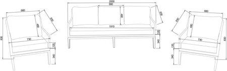 Arley 3 Seat Sofa Set - image 2