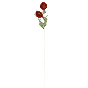 Artificial Red Poppy Stem 106cm - image 1