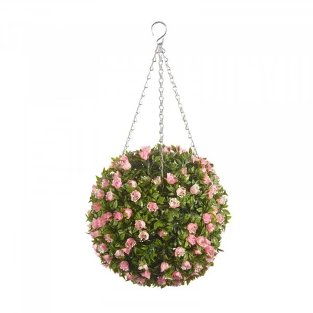Artificial Topiary Pink Rose Topiary Ball 30cm - image 1