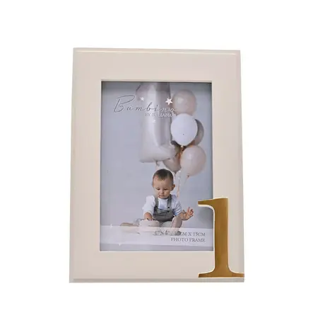 Bambino 1st Birthday Resin  Photo Frame Gold 4" x 6" - image 2