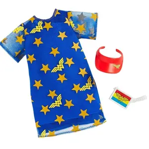 Barbie Wonder Woman Doll Fashions Outfit Blue Star Dress & Fashion Accessory Toy - image 1