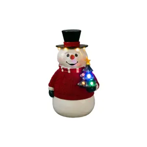 Battery Operated  Snowman, Multi colour LED, 35cm, 6H/timer, outdoor use - image 1