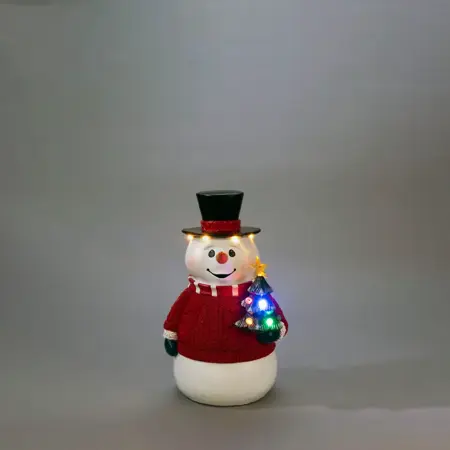 Battery Operated  Snowman, Multi colour LED, 35cm, 6H/timer, outdoor use - image 2