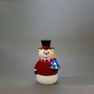 Battery Operated  Snowman, Multi colour LED, 35cm, 6H/timer, outdoor use - image 2