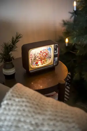 Battery Operated WL TV Snowman & Christmas Tree, Music, Timer - image 3