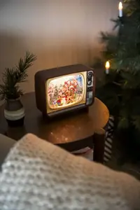 Battery Operated WL TV Snowman & Christmas Tree, Music, Timer - image 3