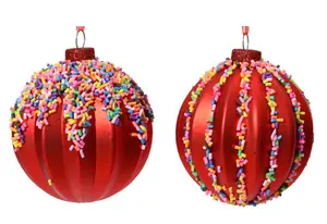 Bauble Glass with Speckles Assortment of 2
