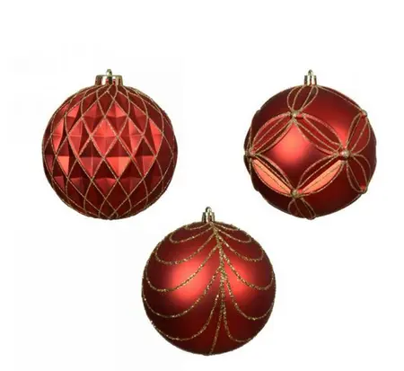 Bauble Shatterproof Matt 3 Assortment
