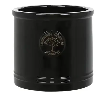 Black Heritage Cylinder Plant Pot 20cm - image 1