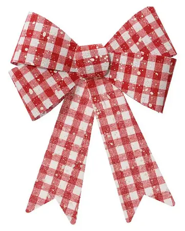 Bow Polyester Check with Snow
