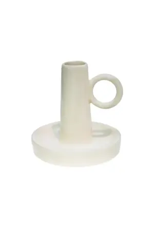 Bowen Dinner Candle Holder With Handle Linen H10cm D10cm - image 1