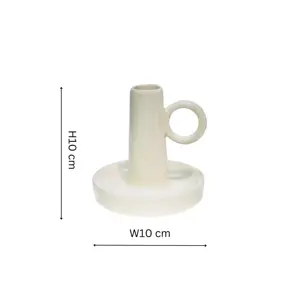 Bowen Dinner Candle Holder With Handle Linen H10cm D10cm - image 2