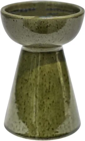 Bowen Pillar Candle Holder Moss H14cm D9cm - image 1