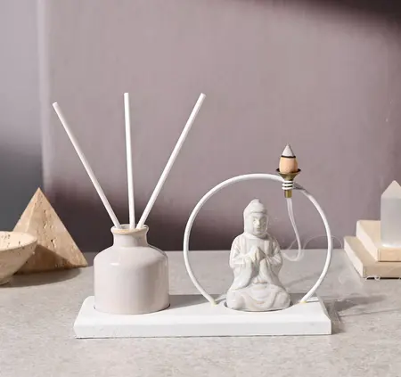 Buddha Incense and Diffuser Holder - White - image 2