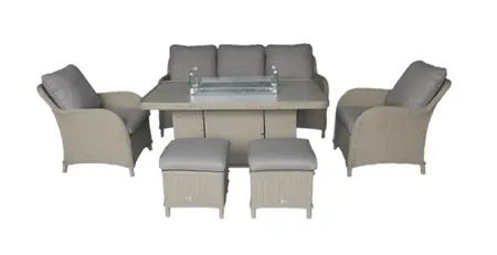 Cassano Lounge Dining Set With Firepit