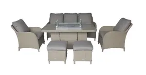Cassano Lounge Dining Set With Firepit