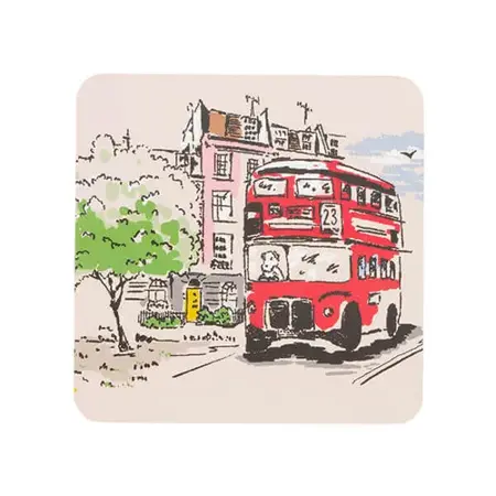 Cath Kidson Billie Goes To Town 4 Pack Cork Back Coasters - image 4