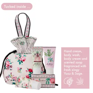Cath Kidson WILD FLOWERS WILD WOMEN Travel Beauty Pouch (Hand Cream 30ml, Body Cream 30ml, Body Wash 30ml, Scented Soap 100g) - image 2