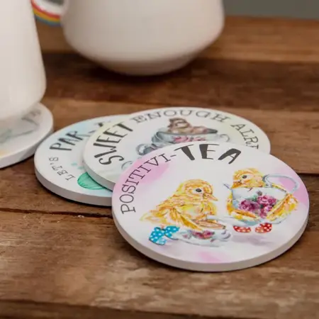 Ceramic Coaster Set - Time For Tea - image 3
