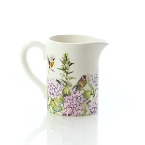 Ceramic Floral Feathered Bird Jug Full Wrap - image 2