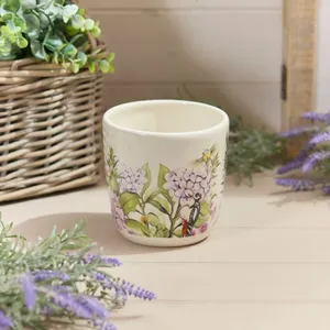 Ceramic Floral Feathered Bird Plant Pot Full Wrap - image 3