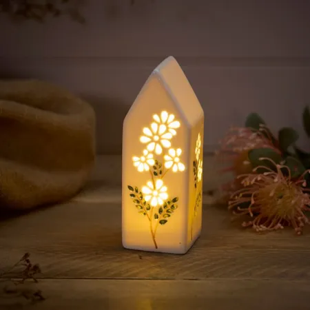 Ceramic House With Cut Out Flower Detail Led - image 2