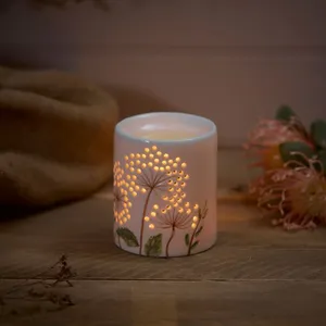 Ceramic Wax Melt Burner With Cut Out Flower Detail - image 3