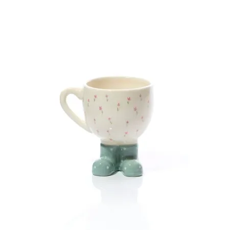 Ceramic Welly Boot Mug With Repeat Flower Design - image 1