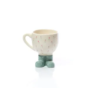 Ceramic Welly Boot Mug With Repeat Flower Design - image 1